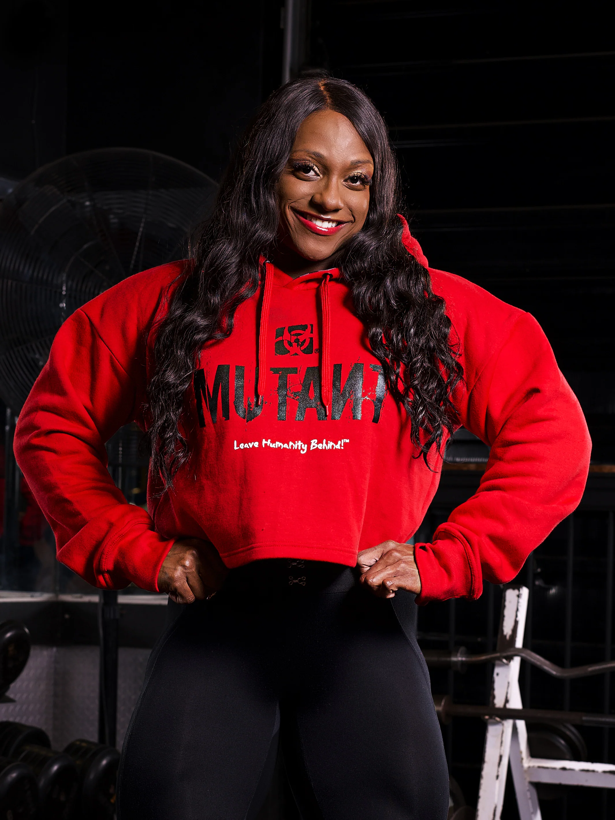 3-PILLAR Women's Gym Crop Hoodie (Red)  M L XL 2XL - Image 5