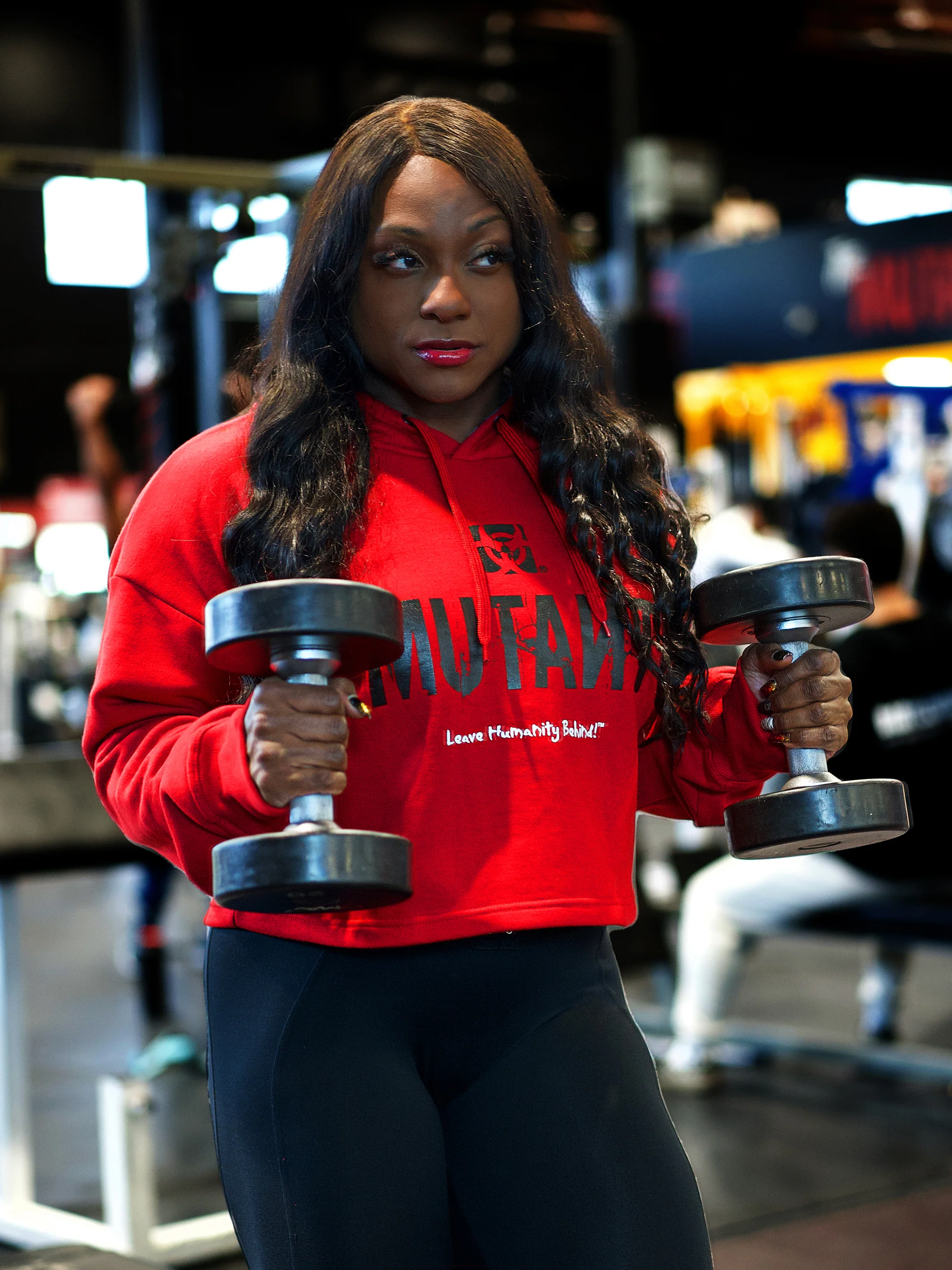 3-PILLAR Women's Gym Crop Hoodie (Red)  M L XL 2XL - Image 7