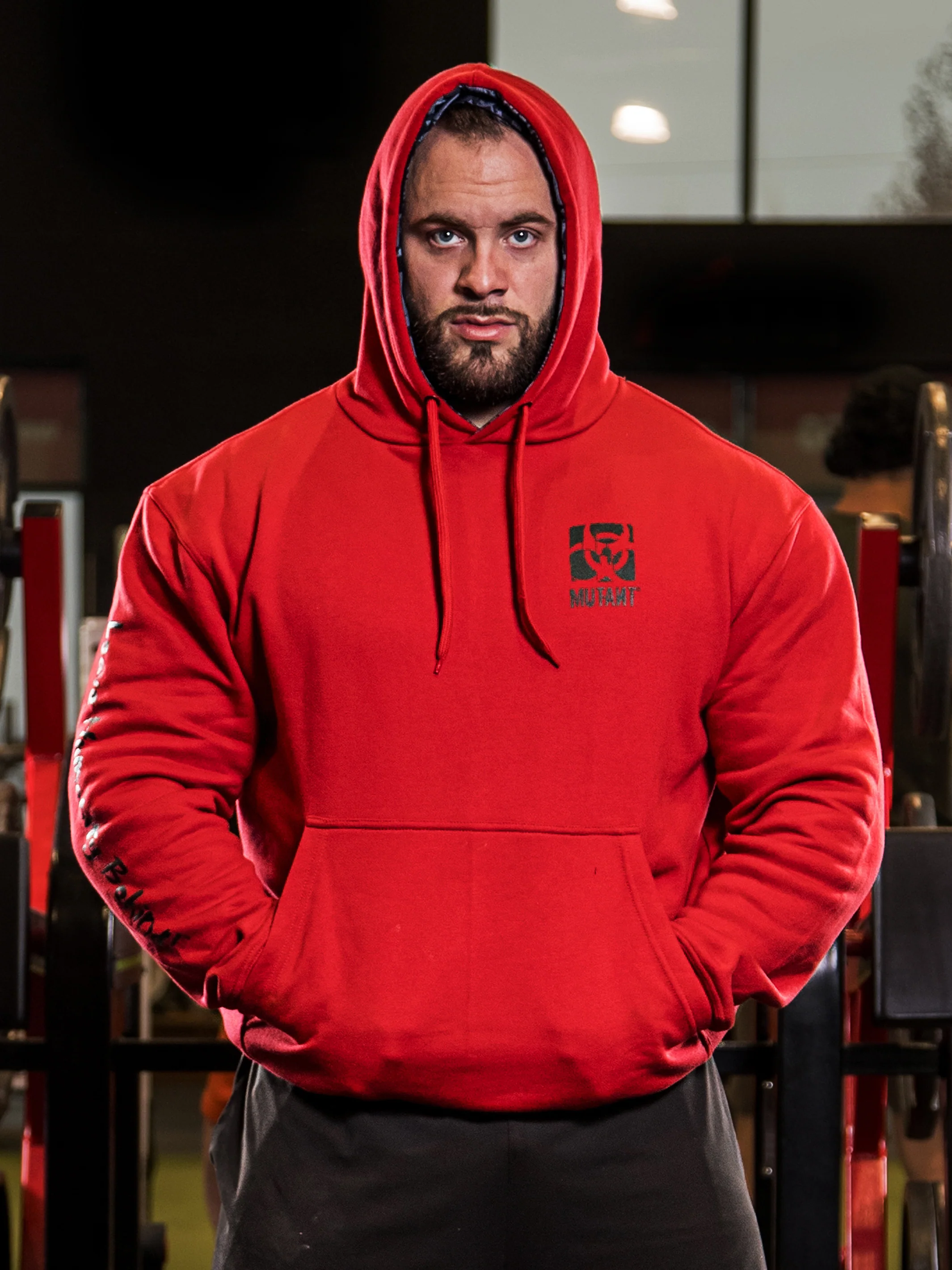 BODYBUILDING 2005 Gym Hoodie (Red) 5XL - Image 7