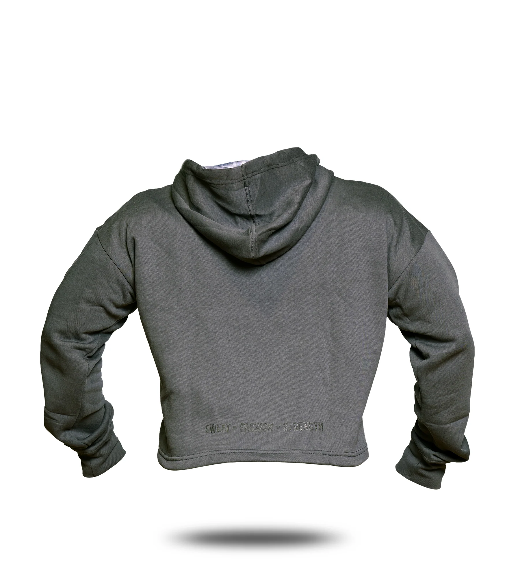 3-PILLAR Women's Gym Crop Hoodie (Grey) S M XL - Image 2